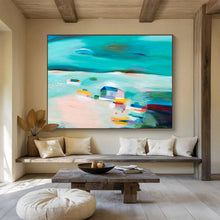 Load image into Gallery viewer, Coastal - Inspired Abstract Landscape Art for Beach House Living Room &amp; Seaside Restaurant DKH058
