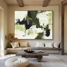 Load image into Gallery viewer, Green And Black Abstract Painting On Canvas DKH444
