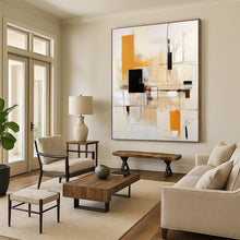 Load image into Gallery viewer, Large - Scale Warm - Toned Geometric Abstract Acrylic Art for Living Room &amp; Office Lounge LargeART0404
