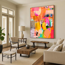 Load image into Gallery viewer, Vibrant Abstract Collage Painting, Ideal for Modern Art Studio &amp; Trendy Boutique LargeART1841
