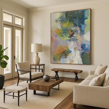 Load image into Gallery viewer, Vibrant Color - Washed Abstract Painting, Multihued Layers for Creative Studio &amp; Eclectic Living Room LargeART2263
