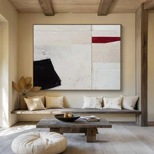 Load image into Gallery viewer, Minimalist Black, White, and Red Abstract Abstract acrylic painting DLZ110
