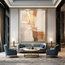 Load image into Gallery viewer, Cracked Gold Abstraction Acrylic Art, Great for Industrial - Chic Home &amp; Gallery Wall LargeART1052

