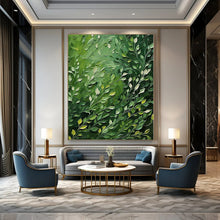 Load image into Gallery viewer, Oversized Hand - painted Lush Green Foliage Acrylic Art for Botanical - Inspired Living Spaces LargeART0193
