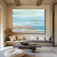 Load image into Gallery viewer, Soft Blue - Green Coastal Abstract Painting On Canvas DKH421
