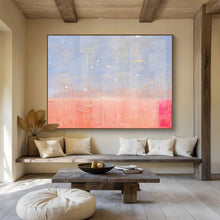 Load image into Gallery viewer, Subtle Blue and Pink Abstract Painting with White Dots for Dreamy Nursery &amp; Light - Filled Reading Nook DKH280

