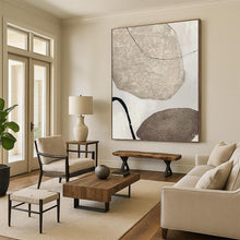 Load image into Gallery viewer, “Textured Stone - Like Abstraction” - Beige, Brown Abstract Art on Canvas DKH1121
