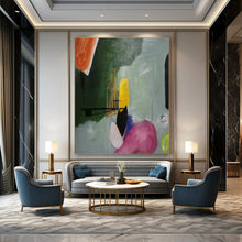 Load image into Gallery viewer, Color - Blocked Abstract Painting - Perfect for Eclectic Home Office &amp; Bold Dining Area LargeART1405
