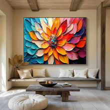 Load image into Gallery viewer, Hand - painted Oversized Colorful Layered Flower Acrylic Art for Elegant Bedrooms LargeART1766
