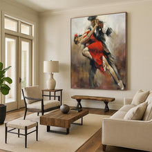 Load image into Gallery viewer, “Dramatic Red Dress Dance” - Expressive Dance Art on Canvas DKH1637
