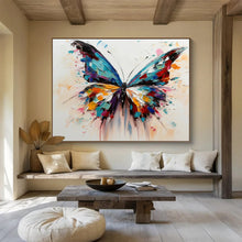 Load image into Gallery viewer, Colorful Palette Knife Butterfly Abstract acrylic painting DLZ054
