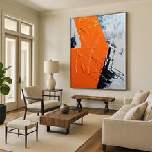 Load image into Gallery viewer, Oversized Orange and Black Dynamic Abstract Acrylic for Modern Dance Studio &amp; Edgy Home Bar LargeART0325
