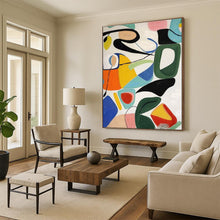 Load image into Gallery viewer, Colorful Abstract Shapes Collage Acrylic Art - Suited for Playful Kids’ Room &amp; Bohemian - style Studio LargeART0625
