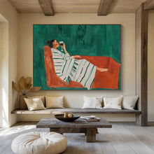 Load image into Gallery viewer, Relaxed Wine - Drinking Figure Abstract Painting for Modern Living Room &amp; Wine Bar DKH233
