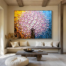 Load image into Gallery viewer, “Pink Blossom Tree” - Textured Floral Abstract Acrylic, Ideal for Bedroom and Conservatory DLZ231

