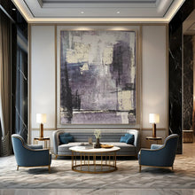 Load image into Gallery viewer, Hand - painted Substantial Purple - Toned Abstract Composition Acrylic Art for Artistic Studies LargeART0106

