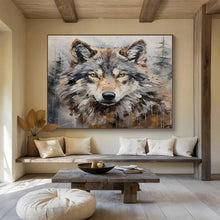 Load image into Gallery viewer, Textured Wolf Portrait Abstract acrylic painting DLZ078
