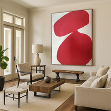 Load image into Gallery viewer, “Single Red Form” - Curved Red Abstract Shape Art, Abstract Painting on Canvas DKH1079
