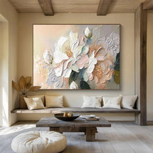 Load image into Gallery viewer, Impasto Floral Abstract Painting on Canvas - “Soft Petals” DKH713
