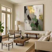 Load image into Gallery viewer, “Green, Gold, and Gray Abstract” – Earthy Abstract with Rich Color Mix DTP115
