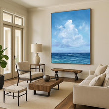 Load image into Gallery viewer, Blue Sea &amp; Sky Abstract Painting, Perfect for Coastal Living Room &amp; Beach House Bedroom LargeART1890
