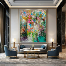 Load image into Gallery viewer, Colorful Floral Explosion Abstract Canvas Painting, Suited for Bright Kitchen &amp; Art - Filled Café LargeART1226
