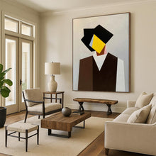 Load image into Gallery viewer, Geometric Color - Blocked Portrait Abstract Painting, Perfect for Modern Study &amp; Contemporary Hallway LargeART2076
