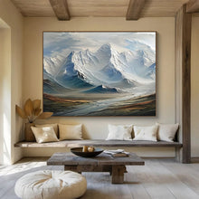 Load image into Gallery viewer, Majestic Mountain Abstract Painting on Canvas - “Snowy Peaks” DKH728
