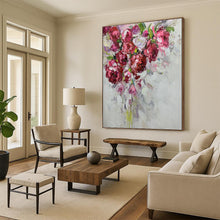 Load image into Gallery viewer, “Impasto Pink Flower Bouquet” - Vibrant Floral Art on Canvas DKH1464
