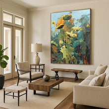 Load image into Gallery viewer, “Sunflower Field: Abstract Blooms” Abstract Painting on Canvas, Cheerful Kitchen Decor DKH1045
