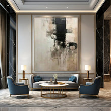 Load image into Gallery viewer, Black and White Drip Abstract Canvas Painting, Ideal for Modern Studio &amp; Industrial - Style Loft LargeART1214
