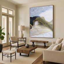 Load image into Gallery viewer, Oversized Gold Wave on White Abstract Acrylic Art for Coastal Bedroom &amp; Spa Retreat LargeART0382
