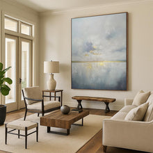 Load image into Gallery viewer, Grey &amp; Gold Abstract Landscape Painting, Ideal for Minimalist Living Room &amp; Serene Office LargeART1903
