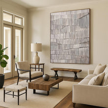Load image into Gallery viewer, “Gray Textured Waves” Abstract Painting on Canvas, Industrial - Chic Decor DKH1031
