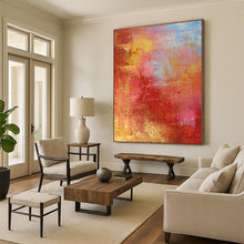 Load image into Gallery viewer, Hand - painted Oversized Warm Red and Orange Abstract Acrylic Art for Energetic Studios LargeART0022
