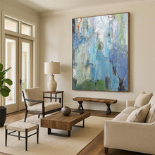 Load image into Gallery viewer, Textured Abstract Art, Cool Color Palette for Relaxing Reading Nook &amp; Coastal Home Office LargeART2262
