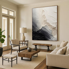 Load image into Gallery viewer, Hand - painted Large - scale Black - White Textured Abstract Acrylic Art for Industrial - Style Lofts LargeART0081
