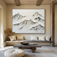 Load image into Gallery viewer, Textured White Mountain Relief Abstract Painting On Canvas DKH459
