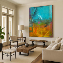 Load image into Gallery viewer, Hand - painted Large - sized Vibrant Color Field Abstract Acrylic Art for Lively Lounges LargeART0059
