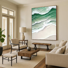 Load image into Gallery viewer, “Aerial Ocean Waves” – Surreal Seascape Acrylic Painting with Calming Tones DTP290
