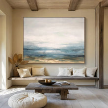Load image into Gallery viewer, Soft - Hued Abstract Seascape for Coastal Bedroom &amp; Nautical Library DKH174
