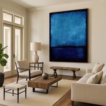 Load image into Gallery viewer, Deep Blue &amp; Black Abstract Painting, Ideal for Modern Office Lounge &amp; Calm Bedroom LargeART1943
