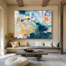 Load image into Gallery viewer, Colorful Mixed - Media Abstract Art for Eclectic Lounge &amp; Creative Coworking DKH076
