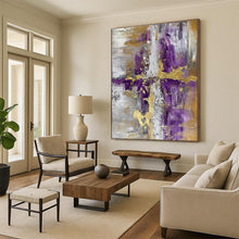 Load image into Gallery viewer, Purple - Gold - Gray Fusion Art for Ballroom &amp; High - End Restaurant LargeART0846
