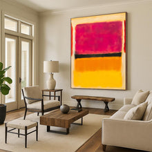 Load image into Gallery viewer, “Pink, Black, Orange and Yellow Color - Field” - Expressive Color - Field Art on Canvas DKH1609
