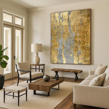 Load image into Gallery viewer, Gold - Gray Textured “Gallery” Art for High - End Art Gallery &amp; Sophisticated Office LargeART0888
