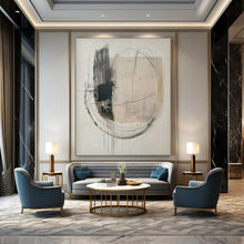 Load image into Gallery viewer, Monochrome Minimalist Abstract Art for Contemporary Office &amp; Zen - inspired Lounge LargeART0932
