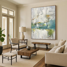 Load image into Gallery viewer, Gray - Green Abstract Layers Art for Modern Studio Apartment &amp; Nature - Inspired Office LargeART0893
