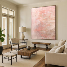 Load image into Gallery viewer, Hand - painted Substantial Soft Pink and Beige Abstract Acrylic Art for Serene Bedrooms LargeART0016
