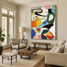 Load image into Gallery viewer, Colorful Abstract Shapes Collage Acrylic Art - Suited for Playful Kids’ Playroom &amp; Bohemian - style Studio LargeART0635
